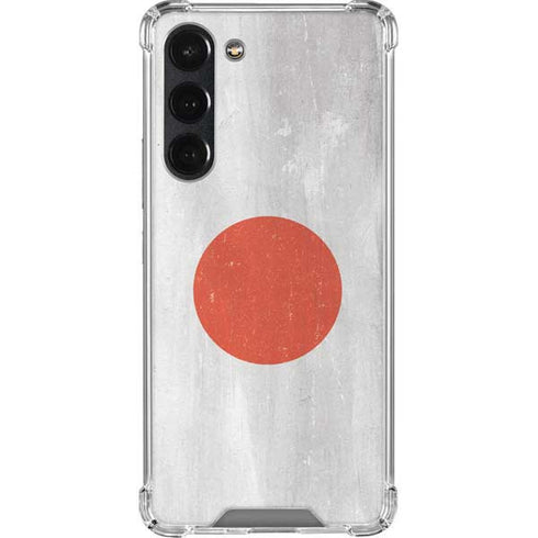 Japanese Flag Distressed Galaxy S23 Plus Clear Case